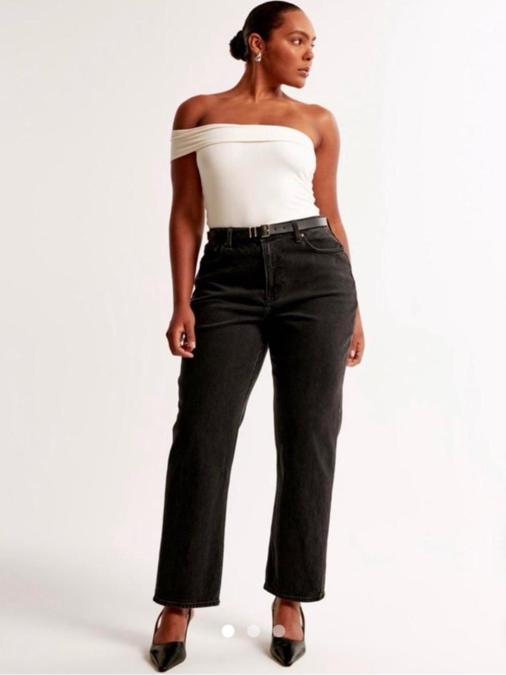 Abercrombie & Fitch Curve Love Vintage Straight High Rise - Black